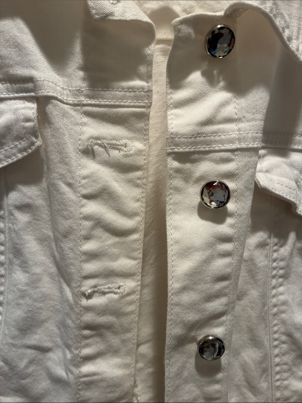JM Collection Women's Off-White Denim Jacket - Picture 3 of 11